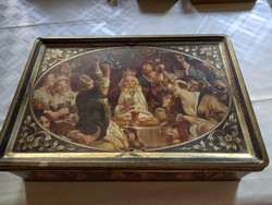 Regi 30x20cm  Belga Fem Pléh Süteményes Doboz Gyulytöi