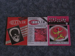 Régi Elixír magazinok a kezdeti évekből. 1989/1. 1989/8.(10) 1990/15. Tartalomjegyzék és impresszum