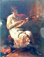 Lojos the Pious: woman playing mandolin