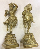 Táncolók,bronz szobor pár,tiroli viseletben