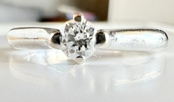 401T. From HUF 1! Solitaire brilliant (0.15 ct) Hungarian white gold (2.5 g) ring with a Grade 1 stone!