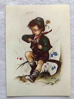 Old children's postcard - hilde - postal clerk