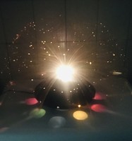 Száloptikás lámpa-RETRO-UFO világít-forog