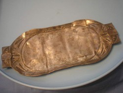 U9 Antik szecessziós ezüstözött tálca jelzett 31 x 14 cm