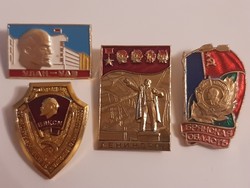 Rare large-sized Lenin badges, 4 in one, Soviet, Russian