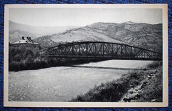 Régi fotó képeslap Kárpátalja  Rahó Tisza-híd  ~1939 M kir dohányáruda kiadás, Rahó