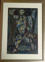 Bán Béla: Crying (Archangel) - Unique Pastel Artwork