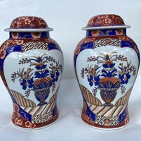 Japanese or Chinese Imari hand painted large porcelain lamp body pair china asia asia table lamps