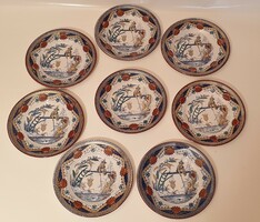 8 db Sarreguemines (francia), antik süteményes tányér  az 1880-as évekből
