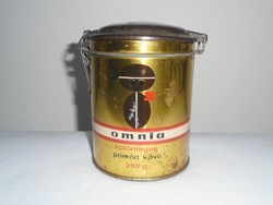 Retro omnia roasted coffee metal tin box with buckle - from the 1970s