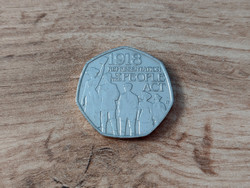 Angol 50 penny / pence - "1918 Representation of the People" - 2018