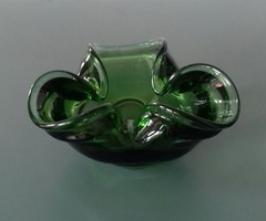 Gyönyörű zöld üveg tál, hamutál