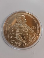 József Ferenc coronation commemorative medal 1892 gilded copper replica pp