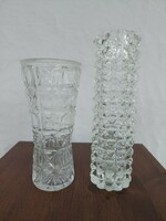 Retro cast glass vases, 12 cm and 22 cm