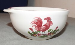 Rooster pattern - marked, double-eared - soup bowl