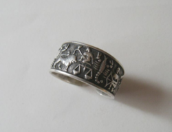 Horoszkópos ezüst gyűrű, egyedi, különleges