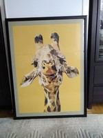 Victor Vasarely zsiráfja szignózott szitanyomat 64 cm x 84 cm méretben