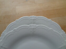 2 pcs tirschenreuth bavaria baroness white porcelain plate flat plate 25.5 cm