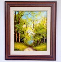 Half price Obermayer (1965- ) spring forest 30x25cm + frame