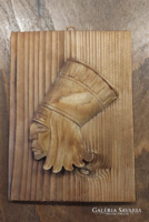 Indian head - carved wooden wall decoration