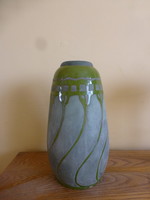 Gyönyörű Badár Balázs art deco türkiz kerámia váza