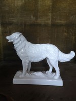 Herendi kuvasz kutya “Maugsch Gyula 1931”porcelán szobor (27x20)
