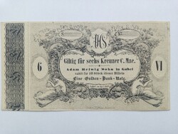 6 Kreuzer 1849 - gabel city emergency money rare!!