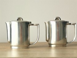 Art Krupp Berndorf art deco silver-plated milk jug - gio ponti design - cafe meszaros 1937 - 2 pcs