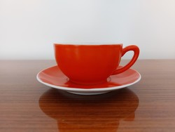 Old retro red Zsolnay porcelain art deco tea cup
