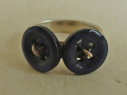 Különleges egyedi gombos  ezüst gyűrű