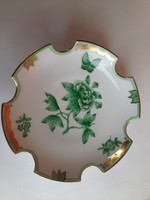 Herendi zöld Viktória mintás porcelán hamutál
