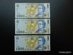 Romania 3 pieces 1000 lei 1998 serial number tracker!