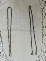 2 old handmade silver watch chains for sale!