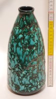 Lake, black, green glazed ceramic vase (2333)