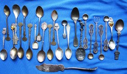 Decorative small pot, fork and knife for sale together, 25 pieces in total.