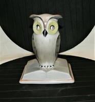 Large owl with a book - aquincum porcelain