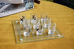 Adult party game tic tac toe , ix-ox , oxo short drinking version not paper pencil