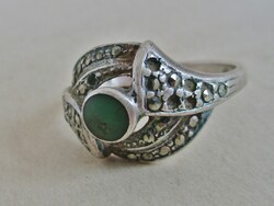Szép kis ezüst gyűrű valódi zöldes színű türkizzel