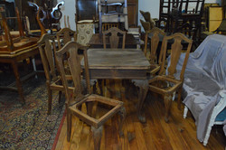 Antik Barokk asztal+6db szék