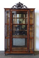 1K269 antique full glass neo-baroque mirror display case 175 cm
