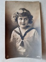 Régi gyerekfotó 1917 kislány vintage fénykép