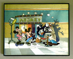 Régi Ritka retró Vintage eredeti Walt Disney Mickey Mouse Egér hologramos kép keretben Gyűjtőknek