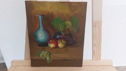 (K) Kis gyümölcs csendélet festmény 24x30 cm