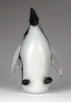 1K229 Régi hibátlan muránói fújt üveg pingvin 13.5 cm