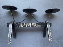 Iparművész kovácsoltvas 3 ágú gyertyatartó