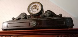 French marble brocade mantel clock