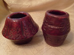 Art deco alul jelzett mázas terrakotta váza pár egyben eladóak