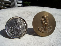 Szent Antal és Szent Ferenc fém asztali képek