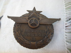 Balesetmentes Közlekedésért  III .  a hetvenes évekből ,  vörösrézből , 98 x 82 mm