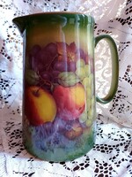 Lightning Price for 1 day only! Antique English earthenware jug, jug - with fruit decor
